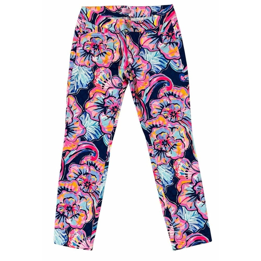 Lilly Pulitzer Kelly Skinny Ankle Stretch Pant "Boho Bateau" Women's Size 0